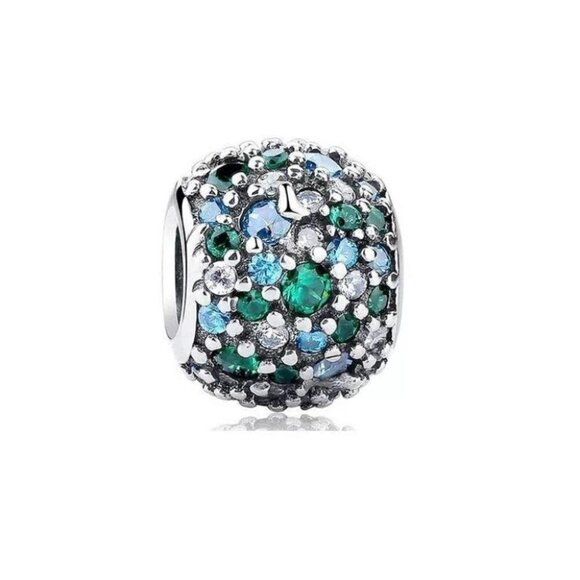 925 Sterling Silver Green Garden Charm - Picture 1 of 4